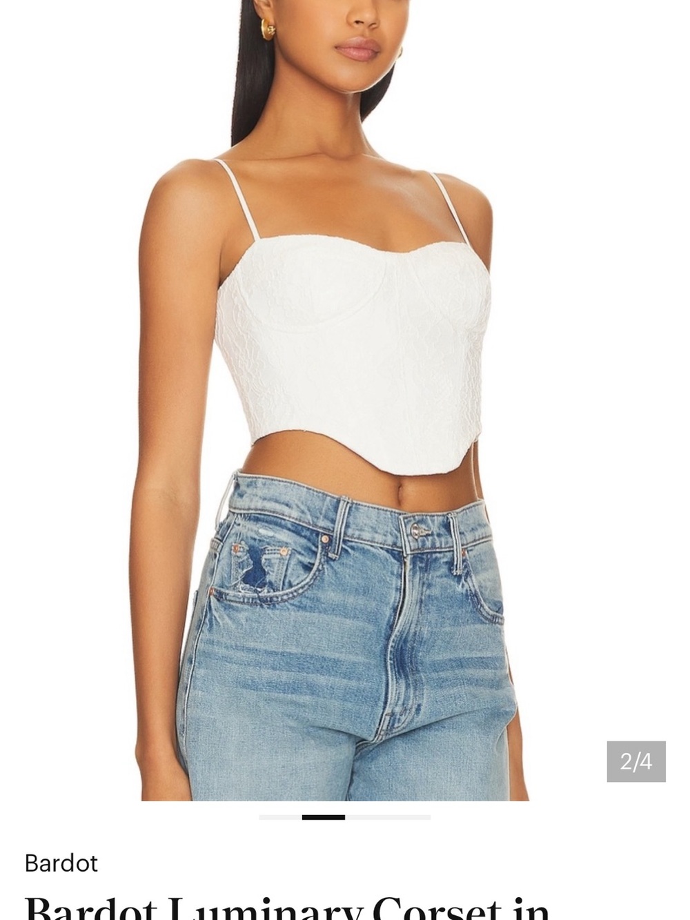 Bardot white lace bustier top luminary corset size 4